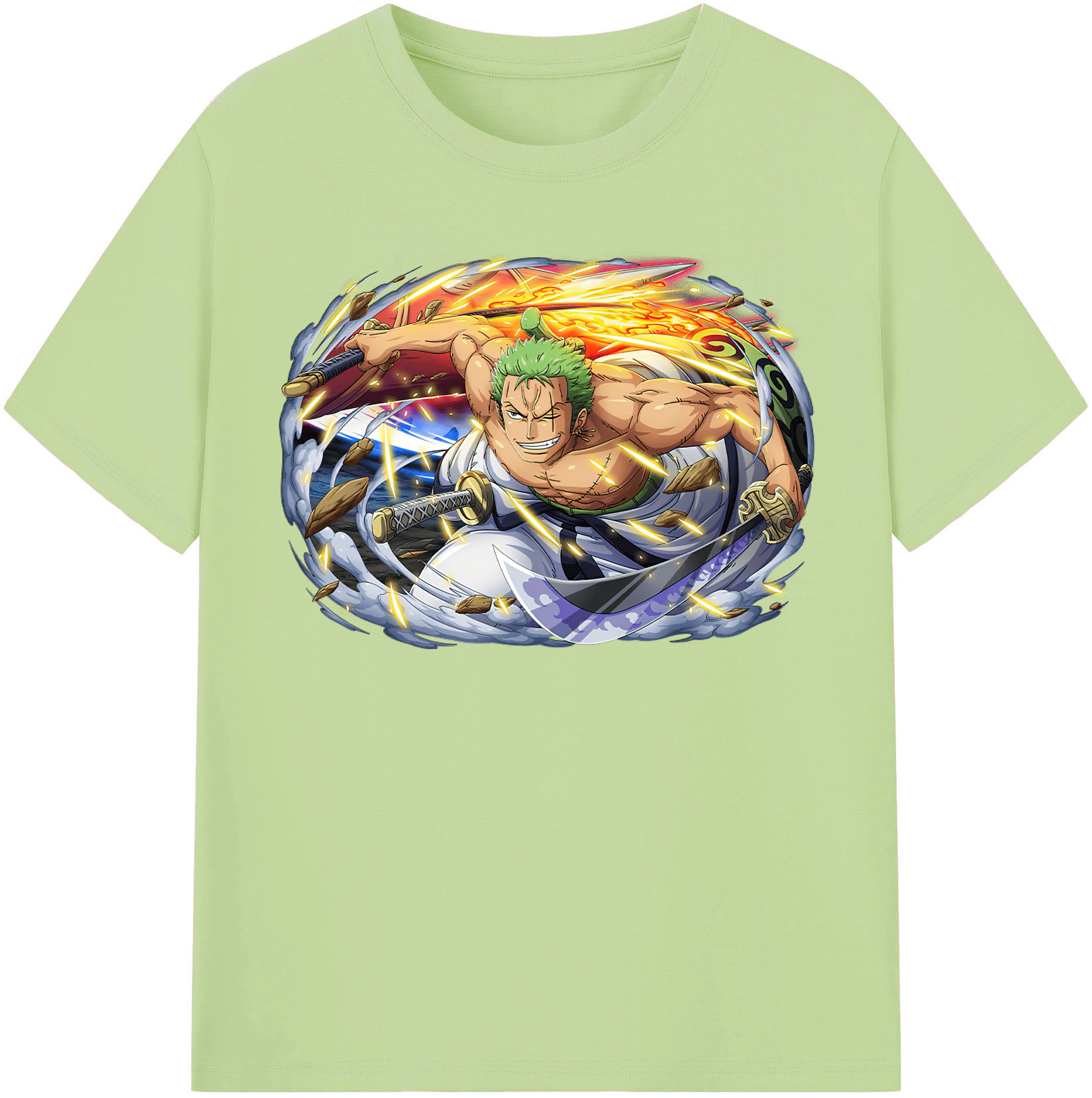 ワンピース ロロノア・ゾロ ONE PIECE Roronoa Zoro 綿100％半袖Tシャツ（フロントプリント）